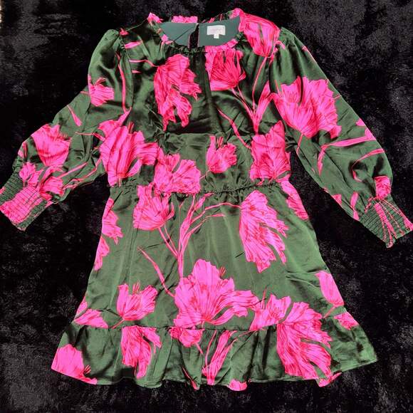 Sugarlips 3X Floral Mini Dress Pink Green Cottagecore Boho Romantic Plus Size - Picture 2 of 9